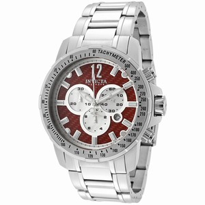 Invicta Red Dial Stainless Steel Band Watch #0347 (Men Watch)