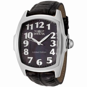 Invicta Quartz Analog Black Leather Watch # 0399 (Men Watch)