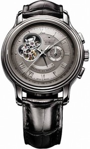 Zenith Automatic COSC Cobalt Roman Numeral Chronograph With Power Reserve Indicator And Partial Skeleton View Of Movement Escapement Dial Black Crocodile Leather Band Watch #03.1260.4021/76.C505 (Men Watch)