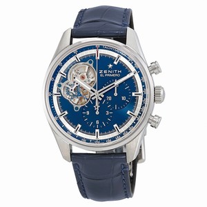 Zenith Chronomaster El Primero Open Chronograph Blue Leather Watch# 03.20416.4061/51.C700 (Men Watch)