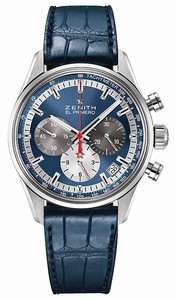 Zenith El Primero Chronograph Date Blue Leather Watch# 03.2150.400/53.C700 (Men Watch)