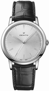 Zenith Automatic Silver Dial Black Leather Watch# 03.2290.679/01.C493 (Men Watch)