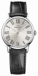 Zenith Automatic Roman Numerals Dial Black Leather Watch# 03.2330.679/11.C714 (Women Watch)