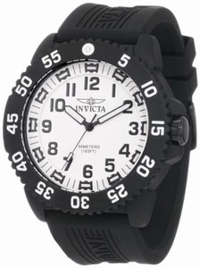 Invicta Flame-Fusion Crystal; Black Carbon Fiber Case; Black Rubber Strap Plastic Watch #0432 (Watch)