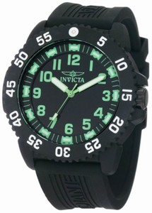 Invicta Flame-Fusion Crystal; Black Carbon Fiber Case; Black Rubber Strap Carbon-Fiber Watch #0433 (Watch)