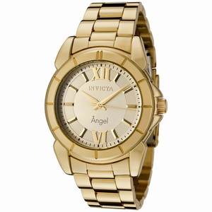 Invicta Gold Dial Stainless Steel Band Watch #0459 (Women Watch)