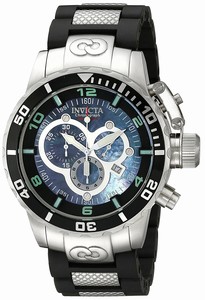 Invicta Corduba Quartz Chronograph Date Black Polyurethane Watch # 0477 (Men Watch)