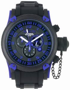 Invicta Russian Diver Quartz Chronograph Date Black Polyurethane Watch # 0518 (Men Watch)