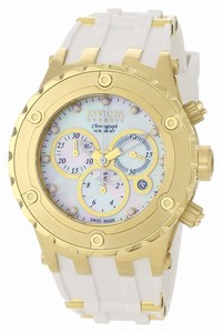 Invicta Quartz Chronograph Date White Polyurethane Watch # 0525 (Men Watch)