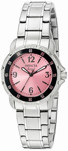 Invicta Pink Dial Stainless Steel Band Watch #0547 (Women Watch)