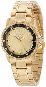 Invicta Gold Dial Stainless Steel Band Watch #0550 (Women Watch)