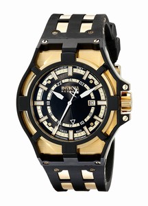 Invicta Black Dial Gold-plated Stainless Steel Band Watch #0630 (Men Watch)