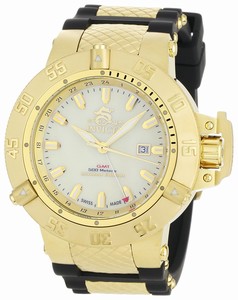 Invicta Mother-of-pearl Dial Gold-plated-stainless-steel Band Watch #0738 (Men Watch)