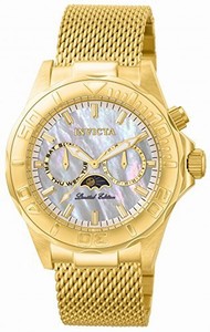 Invicta Mother Of Pearl Dial Unidirectional Band Watch #0752 (Men Watch)