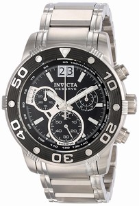 Invicta Black Dial Stainless Steel Band Watch #0760 (Men Watch)