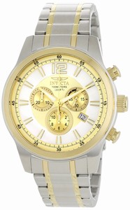 Invicta Gold Dial Gold-plated Stainless Steel Band Watch #0792 (Men Watch)