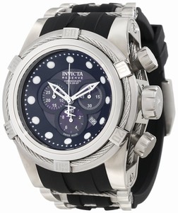 Invicta Quartz Chronograph Date Black Polyurethane Watch # 0826 (Men Watch)