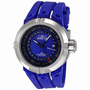 Invicta I Force Quartz GMT Date Blue Silicone Watch # 0833 (Men Watch)