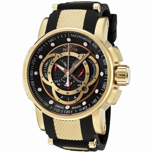 Invicta S1 Rally Quartz Chronograph Date Black Polyurethane Watch # 0896 (Men Watch)