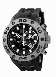Invicta Reserve Quartz Chronograph Date Black Polyurethane Watch # 0912 (Men Watch)