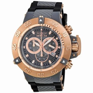 Invicta Subaqua Quartz Chronograph Date Dark Gray Silicone Watch # 0932 (Men Watch)