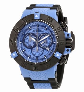 Invicta Subaqua Quartz Chronograph Date Blue Silicone Watch #0935 (Men Watch)