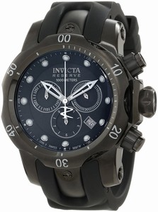 Invicta Quartz Chronograph Date Black Polyurethane Watch # 0949 (Men Watch)