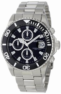 Invicta Pro Diver Quartz Chronograph Date Black Dial Stainless Steel Watch # 1003_Invicta (Men Watch)
