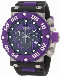 Invicta Purple And Black Quartz Watch #10042 (Men Watch)