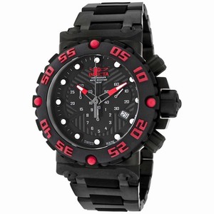 Invicta Black With Grey Background Dial Black Ion Plated Stainless Steel With Black Polyur Band Watch #10045 (Men Watch)