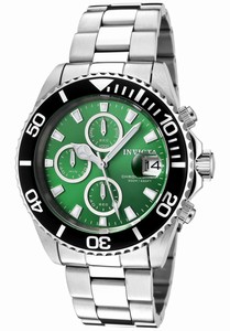 Invicta Pro Diver Quartz Chronograph Date Green Dial Stainless Steel Watch # 1005_Invicta (Men Watch)