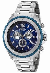 Invicta Specialty Quartz Chronograph Date Blue Dial Stainless Steel Watch # 1009_Invicta (Men Watch)