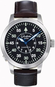 Glashutte Original Automatic Stainless Steel Black Dial Calfskin Leather Brown Band Watch #100-09-07-04-04 (Men Watch)