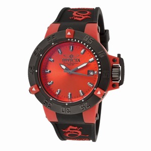 Invicta Red Dial Stainless Steel Band Watch #10130 (Women Watch)