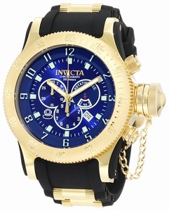 Invicta Russian Diver Quartz Chronograph Date Black Polyurethane Watch #10137 (Men Watch)
