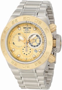 Invicta Gold Dial Stainless Steel Band Watch #10146 (Men Watch)