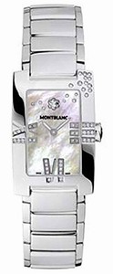 MontBlanc Profile Lady Elegance Quartz Mother of Pearl Diamond Dial Diamond Bezel Stainless Steel Watch# 101557 (Women Watch)