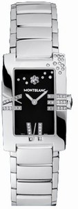 MontBlanc Profile Lady Elegance Quartz Black Dial Diamond Bezel Stainless Steel Watch# 101559 (Women Watch)
