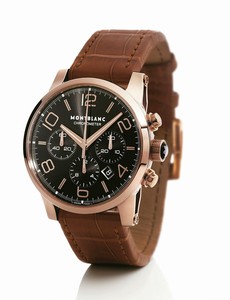 MontBlanc Timewalker Automatic COSC Chronograph Date 18k Rose Gold Case Brown Leather Watch# 101565 (Men Watch)