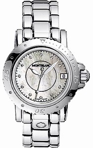 Montblanc Sport Quartz Mother of Pearl Diamond Dial Stainless Steel Watch # 101653 (Women Watch)