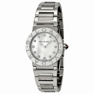 Bvlgari Quartz Mother of Pearl Diamond Dial Stainless Steel Watch # 101886 (Women Watch)