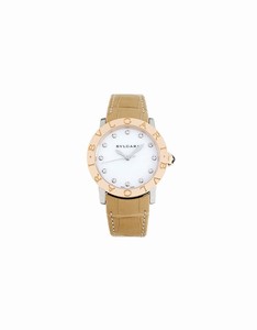 Bvlgari Automatic Dial Color White Mother Of Pearl Watch #101893 (Men Watch)