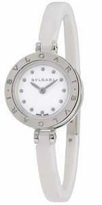 Bvlgari Quartz Analog White Ceramic Bangle Bracelet Watch # 102178 (Women Watch)