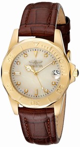 Invicta White Dial Genuine Leather Watch #10229 (Men Watch)