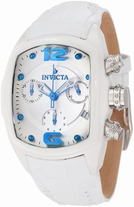 Invicta Lupah Quartz Chronograph Date White Leather Watch # 10233 (Women Watch)