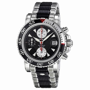 MontBlanc Sport Automatic Chronograph Date Stainless Steel and Black Rubber Watch# 102359 (Men Watch)