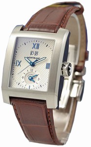 MontBlanc Profile Automatic Dual Time Date Brown Leather Watch# 102371 (Men Watch)