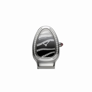 Bvlgari Quartz Dial color Black - Diamond-Set Watch # 102440 (Men Watch)