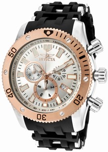 Invicta Sea Spider Quartz Chronograph Date Black Polyurethane and Stainless Steel Watch # 10249 (Men Watch)