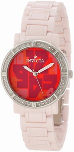 Invicta Quartz Analog Pink Ceramic Watch # 10276 (Women Watch)